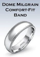 Dome Milgrain Comfort-fit Band Rings
