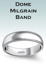 Dome Milgrain Band Rings