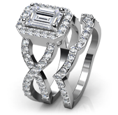 emerald bridal sets ring
