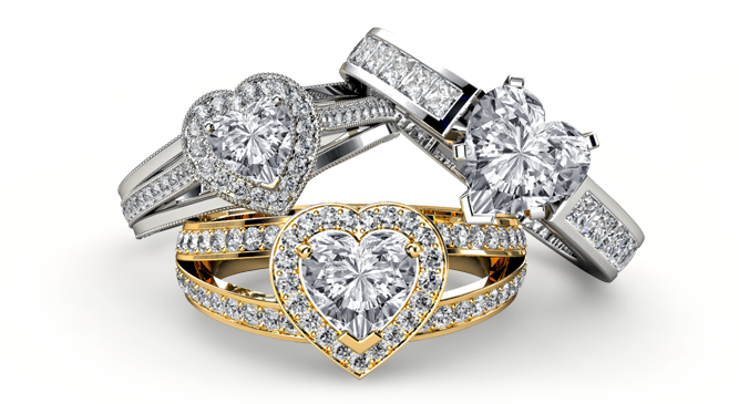 heart diamond engagement rings