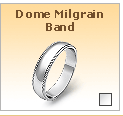 Dome Milgrain Gold Wedding Band