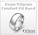 Dome Milgrain Comfort Fit Gold Wedding Band