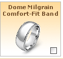 Dome Milgrain Comfort Fit Gold Wedding Band