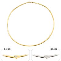 14k Gold Two Tone Omega Chain (3mm,18
