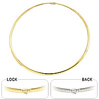 14k Two Tone Gold Omega Chain (4mm,18