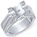 2.25CT Round Diamond Engagement Ring Princess Setting W Gold