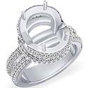 3 CT Oval Diamond Classic Engagement Ring Setting W Gold