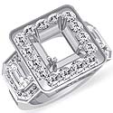 1.75CT Emerald Diamond 3 Stone Anniversary Ring Setting Gold