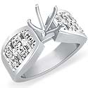 1.80 ct Baguette Princess Diamond Engagement Ring W Gold.