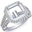 1.75Ct Asscher Diamond Semi Mount Engagement Ring W Gold