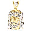 14.9g 14K 2 Tone Gold Jesus Christ Religious Charm