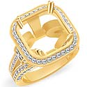 Cushion Diamond Vintage Engagement Ring Setting 14k Gold Yellow (2.25Ct. tw.)