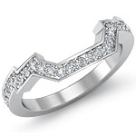 0.52Ct Round Diamond HAlf wedding Band Matching Set 14k White Gold