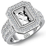 1.62Ct Diamond Engagement Ring Emerald Setting 14k White Gold