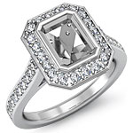 0.50Ct Diamond Engagement Ring Emerald Setting 14k White Gold
