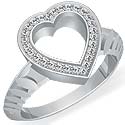 0.20 ct Heart Diamond Engagement Ring Setting 14k W Gold.