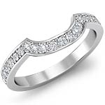 1.55 ct Round & Baguette Diamond Engagement Ring W Gold.