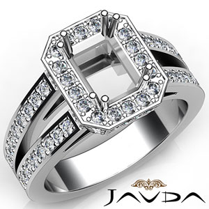 1.53Ct Pave Set Round Diamond Engagement Ring 14k WGold