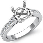 .0.30Ct Classic Round Diamond Engagement Ring Setting 14k W Gold