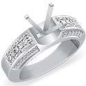 2 ct Princess & Round Diamond Engagement Ring W Gold.