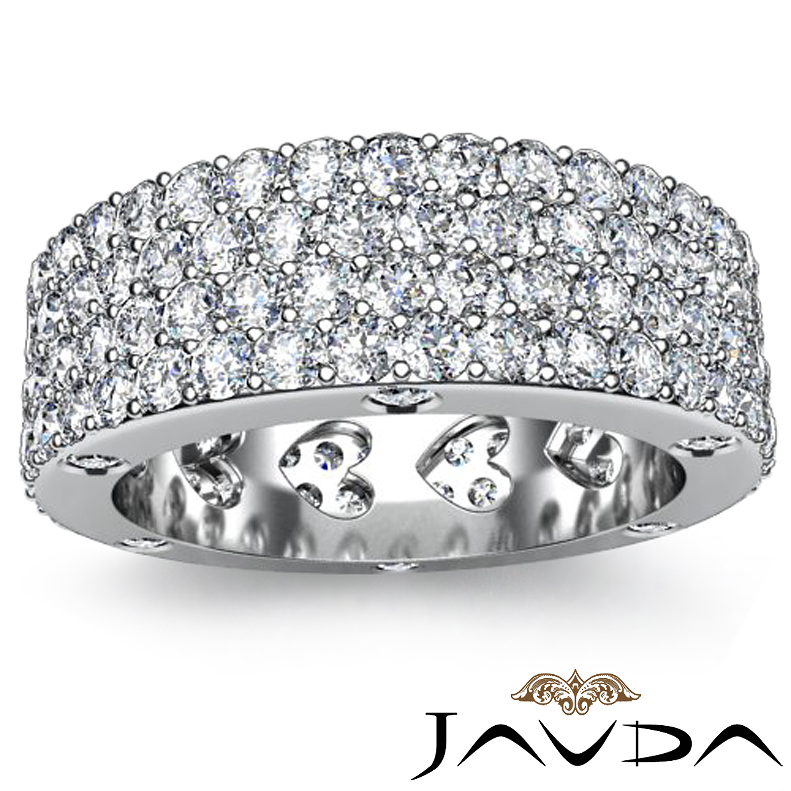Round Diamond Womens Wedding Band Eternity Engagement Pave Ring