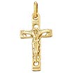 1.1g 14k Y Gold Christ Crucifix Fancy Cross Pendant