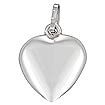 1.9g 14k White Gold Italian Heart Charm