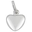 1.1g 14k White Gold Italian Heart Charm