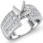 1 CT Princess & Round Diamond Engagement Ring W Gold