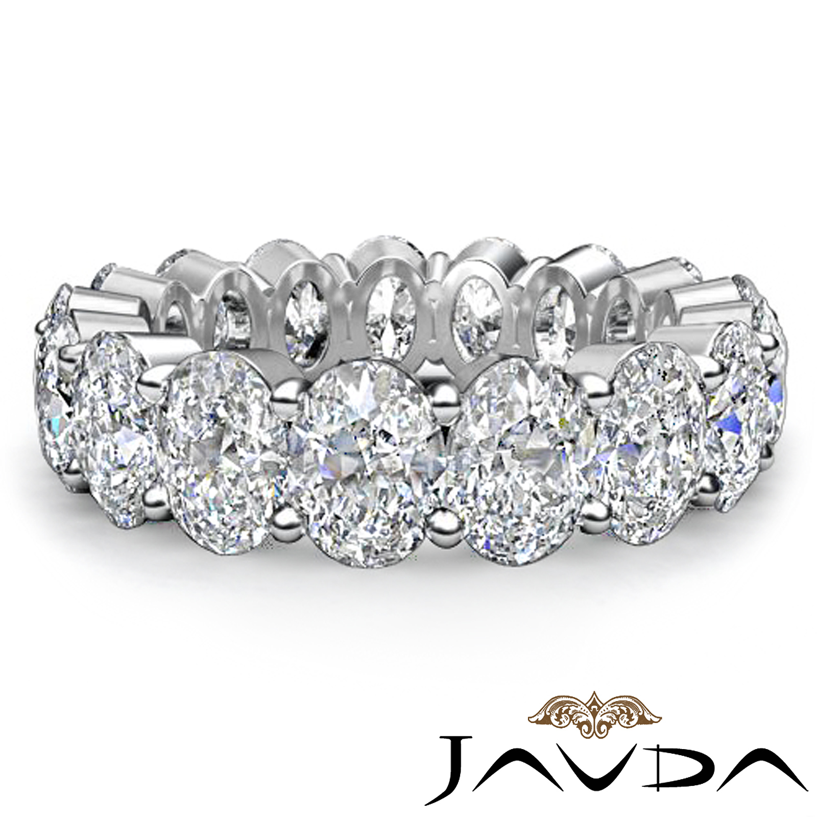 Oval Diamond Eternity Women's Wedding Band Engagemet Ring 14k White