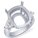 0.5 CT Trillion Cut Diamond Three Stone Engagment Ring WG