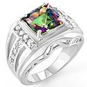 5.20 Ct Rainbow Tpz Gemstone Diamond Fashion Ring W Gold
