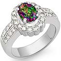 2.45 Ct Oval Cut Topaz Gemstone Diamond Vintage Ring Gold