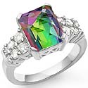 5.25Ct Rainbow Topaz Gemstone Diamond Ring 14k Gold
