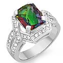 4.95CT Rainbow Topaz & Diamond Fashion Gemstone Ring Gold