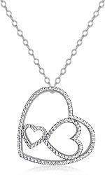 Round Diamond Heart Pendant 14K White Gold (1.04 ct tw)