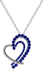 Round Diamond Fancy Heart Pendant 14K White Gold (0.68 ct tw)