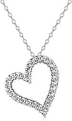 Round Diamond Heart Pendant 14K White Gold (1.89 ct tw)