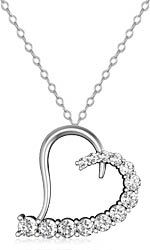 Round Diamond Heart Pendant 14K White Gold (2.02 ct tw)
