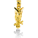 14K Yellow Solid Gold Charm Pendant 2g.