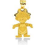 14K Yellow Gold It's A Boy Heart Charm Pendant 2.5g.
