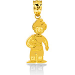 14K Solid Yellow Gold It's A Boy Charm Pendant 1.8g.