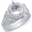 1.4 CT Round Diamond Semi Mount Engagement Ring W Gold