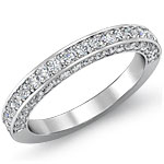 0.85Ct Round Diamond Antique Anniversary Ring Wedding band WG