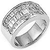 2.35Ct Princess & Baguette Diamond Women Wedding Ring W Gold