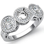 1.85 Ct Round Princess Diamond 3 Stone Anniversary Ring W Gold
