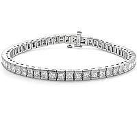 Princess Cut Diamond Bracelet Channel Set in 14k White Gold (9.01 ct.)