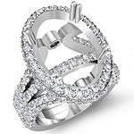 2.15CT Oval Diamond Vintage Engagement Ring Setting 14k WG