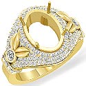 Antique Diamond Engagement Ring OVAL Setting 14k Gold Yellow (1.75Ct. tw.)