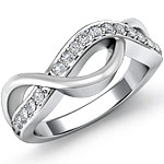 0.25 Ct Round Diamond Women Wedding Band 14k W Gold